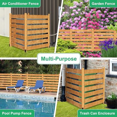 Metal Stakes 3-Panel Privacy Screens Fence Panels for Air Conditioner Customized Logo