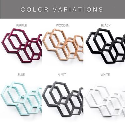 Wooden Restroom Roll Rack with Wall Mount Tissue Storage Shelf in Honeycomb Design
