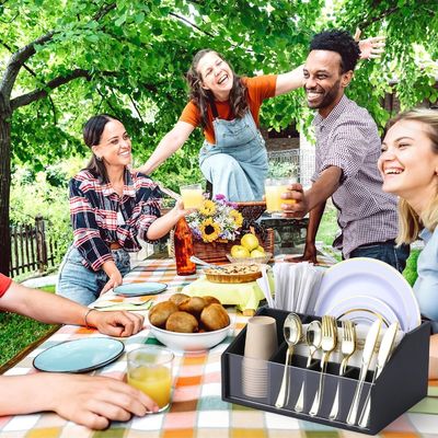 Flexible Utensil Caddy Organizer for Kitchen Counter and Varnishing Plate Dispenser