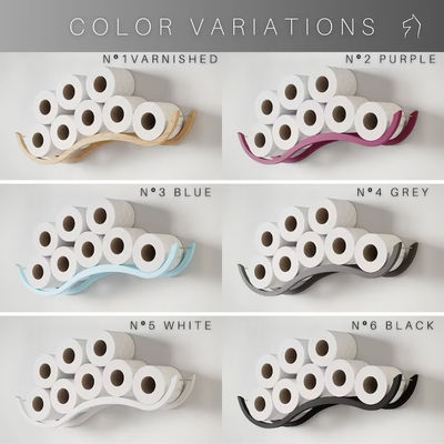 Customized Logo Acceptable Wooden Wardrobe Toilet Paper Holder Shelf for Bathroom