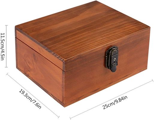 TIMBER Customized Decorative Handmade Craft Large Wood Box 9.3X7.6X4.5 Inch Custom Order
