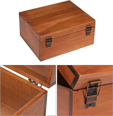 TIMBER Customized Decorative Handmade Craft Large Wood Box 9.3X7.6X4.5 Inch Custom Order