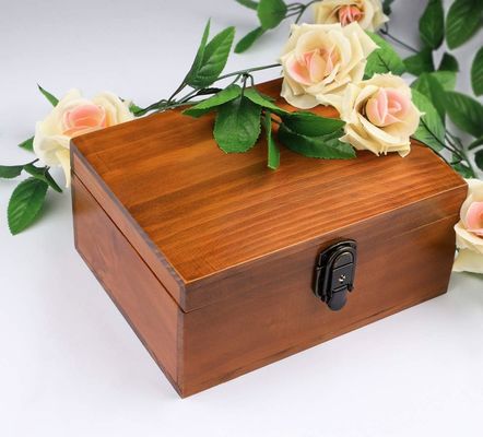 TIMBER Customized Decorative Handmade Craft Large Wood Box 9.3X7.6X4.5 Inch Custom Order