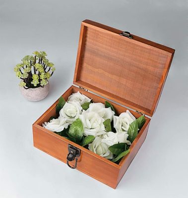 TIMBER Customized Decorative Handmade Craft Large Wood Box 9.3X7.6X4.5 Inch Custom Order