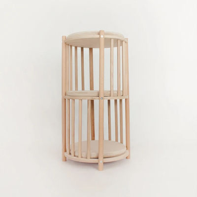Function Save Space Solid Wood Kitty Nest 2 Tier Cat Furniture Tree Cat House Cave Bed