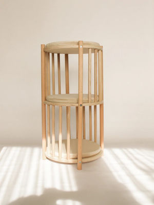 Function Save Space Solid Wood Kitty Nest 2 Tier Cat Furniture Tree Cat House Cave Bed