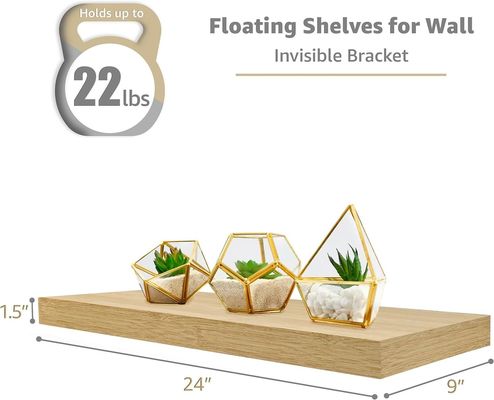 60.96cm x 22.86cm Maple Floating Wall Shelves Set of 2 for Holding Kitchen Appliances