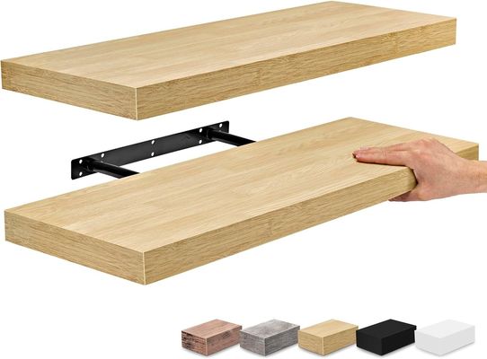 60.96cm x 22.86cm Maple Floating Wall Shelves Set of 2 for Holding Kitchen Appliances