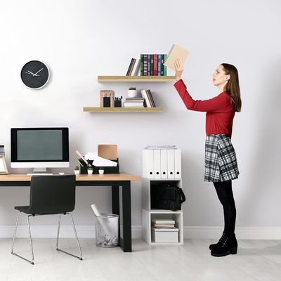 60.96cm x 22.86cm Maple Floating Wall Shelves Set of 2 for Holding Kitchen Appliances