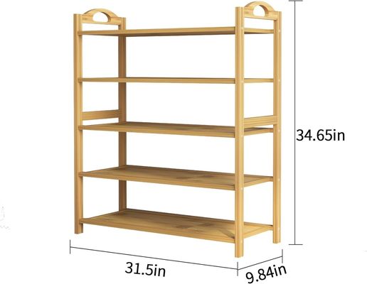 Wooden 5-Tier Natural Bamboo Shoe Rack Stackable Storage Shelf for Multi-Function OEM