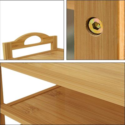 Wooden 5-Tier Natural Bamboo Shoe Rack Stackable Storage Shelf for Multi-Function OEM