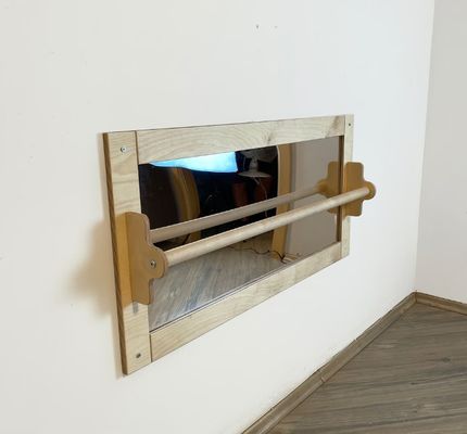 Montessori Mirror Pull up Wooden Bar and Baby Floor Mirror for Space Optimization