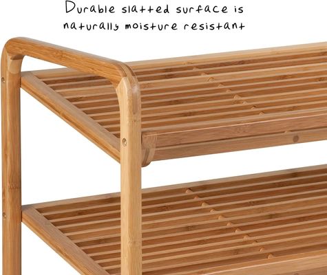 3-Tier Bamboo Shoe Rack for Living Room Free Standing Floor Type Installation