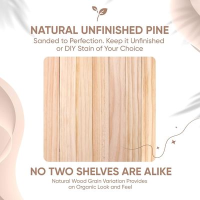 Set of 2 Rustic Farmhouse Wood Floating Shelves 16 x 6.5 x 1.75 Inches Modern Design
