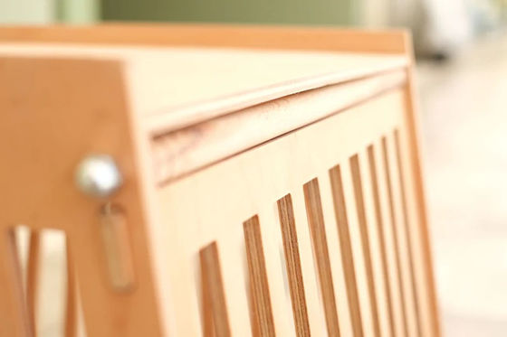 Natural Wood Color Wooden Indoor Dog Cat House Crate with Door in White