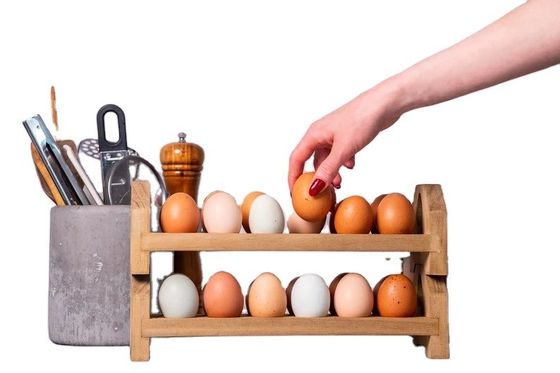 Wooden Egg Carton Tray Handmade Bamboo or Custom Wood Egg Holder for Farmhouse Kitchen