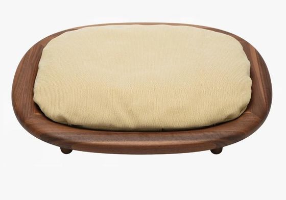 Plain Wooden Box Rectangle Pet Bed with Anti-Slip Design and Easy Care Structure