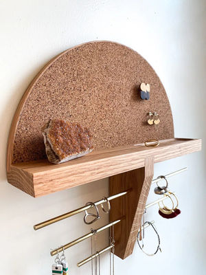 Mini Wooden Box Wall Mount Jewelry Holder and Organizer for Unfinished Birch Wood Color