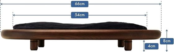 Plain Wooden Box Rectangle Pet Bed with Anti-Slip Design and Easy Care Structure