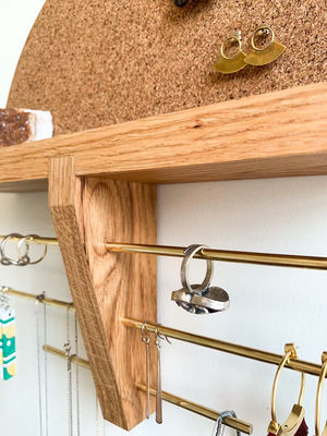 Mini Wooden Box Wall Mount Jewelry Holder and Organizer for Unfinished Birch Wood Color
