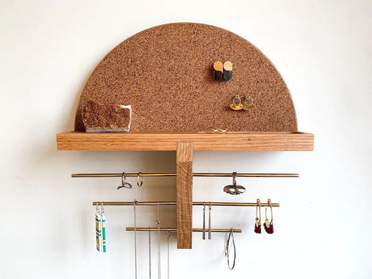Mini Wooden Box Wall Mount Jewelry Holder and Organizer for Unfinished Birch Wood Color