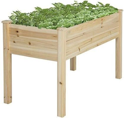 48x24x30in Elevated Wooden Planter Box for Backyard Glossy Lamination Timber Wood Type