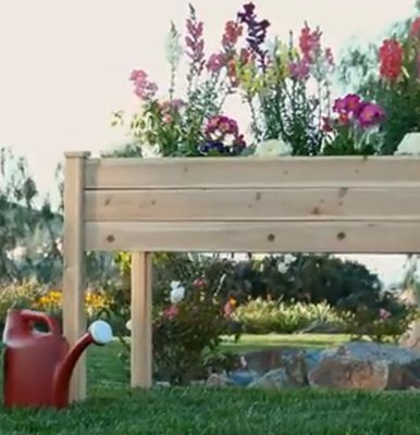 48x24x30in Elevated Wooden Planter Box for Backyard Glossy Lamination Timber Wood Type