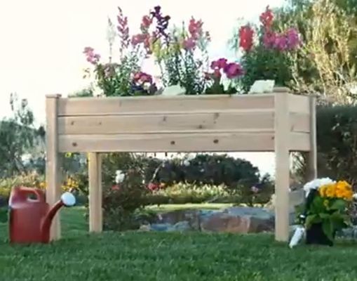 48x24x30in Elevated Wooden Planter Box for Backyard Glossy Lamination Timber Wood Type