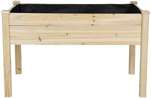 48x24x30in Elevated Wooden Planter Box for Backyard Glossy Lamination Timber Wood Type