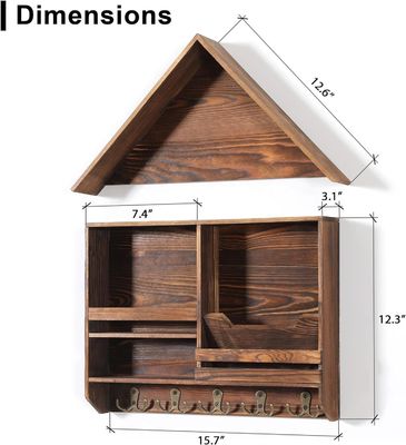 Easy Install Decorative Wooden Key Hanging Rack with 5 Double Hooks Customized Logo
