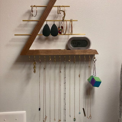 Logo Customized Acceptable Unfinished Birch Wood Color Hanging Walnut Jewelry Organizer