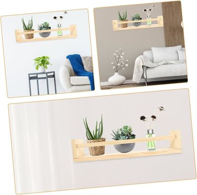 Wooden Decorative Hanging Shelf Set of 2 for Book Flower Pot and Nursery Organizer Gift