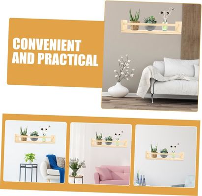 Wooden Decorative Hanging Shelf Set of 2 for Book Flower Pot and Nursery Organizer Gift