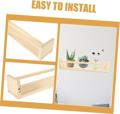 Wooden Decorative Hanging Shelf Set of 2 for Book Flower Pot and Nursery Organizer Gift