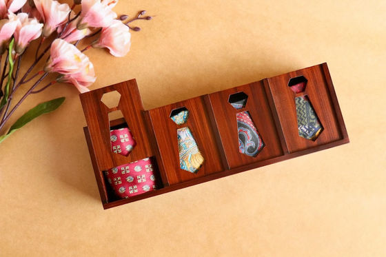 Material Structure wood Tie Organiser Storage Box Perfect Gift Christmas Gift for Mens