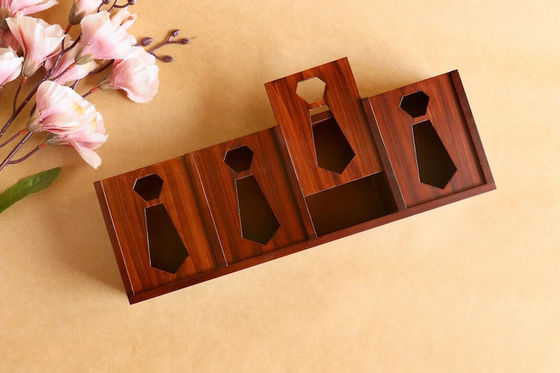 Material Structure wood Tie Organiser Storage Box Perfect Gift Christmas Gift for Mens