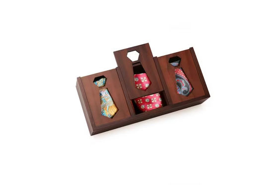 Material Structure wood Tie Organiser Storage Box Perfect Gift Christmas Gift for Mens