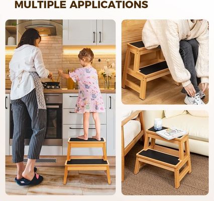 Practical and Stylish Anti-Slip Wooden Step Stool for Adults