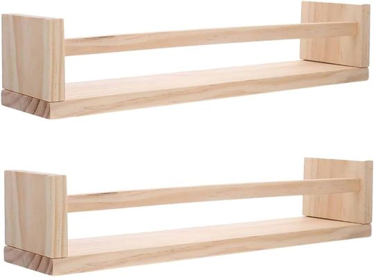 Customized Logo Wooden Hanging Shelf Set for Book and Flower Pot Space-saving Design