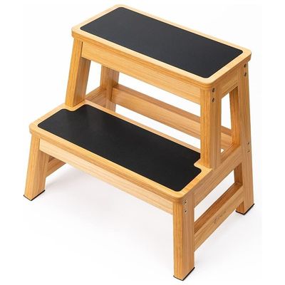 Practical and Stylish Anti-Slip Wooden Step Stool for Adults