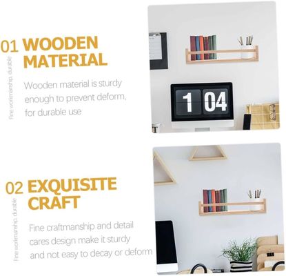 Customized Logo Wooden Hanging Shelf Set for Book and Flower Pot Space-saving Design