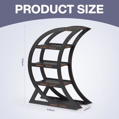 Apartment Wooden Crystal Display Shelf Holder Moon Decorative Shelves for Living Room