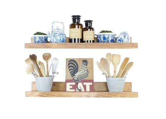 Customized Logo Acceptable Wooden Picture Ledge Floating Shelf for Exquisite Home Decor