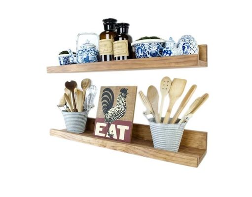 Customized Logo Acceptable Wooden Picture Ledge Floating Shelf for Exquisite Home Decor