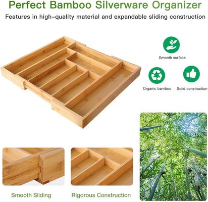 Maximize Your Drawer Space with Bamboo Cutlery Tray Drawer Organizer 3 Wire Thickness