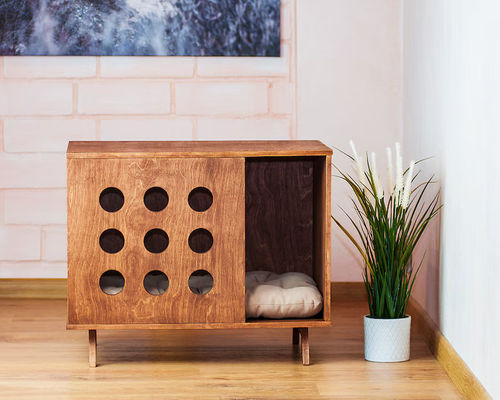 Wall Mounted Cat Perch Wooden Pet House Bed Side Modern Cat Dog House Dog Bed Stocked