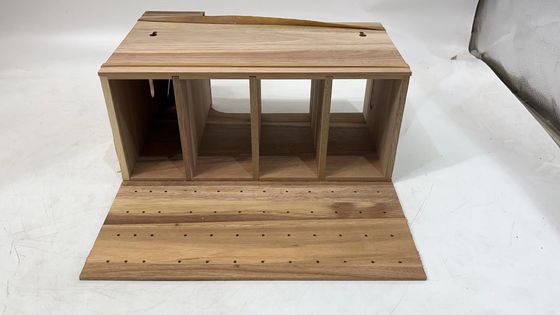 Embossed Acacia Wood Kitchen Counter Storage Box with Large Capacity and Exquisite Design