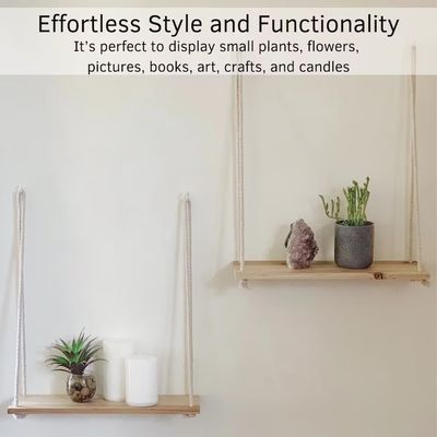 Wooden Wall Shelf Set of 2 Floating Shelves for Bathroom Organization Ideas