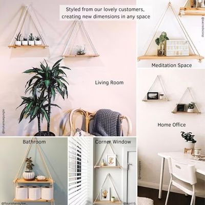 Wooden Wall Shelf Set of 2 Floating Shelves for Bathroom Organization Ideas