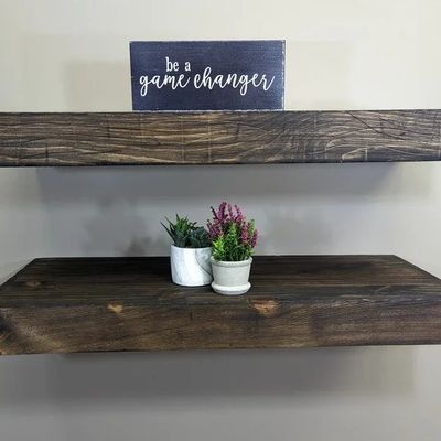 Rustic Style Wood Floating Shelves 3 Inches Thick 10 Inches Deep Customizable OEM ODM